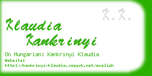 klaudia kankrinyi business card